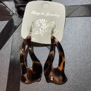 Acrylic Cut Out Fish Hook Earrings